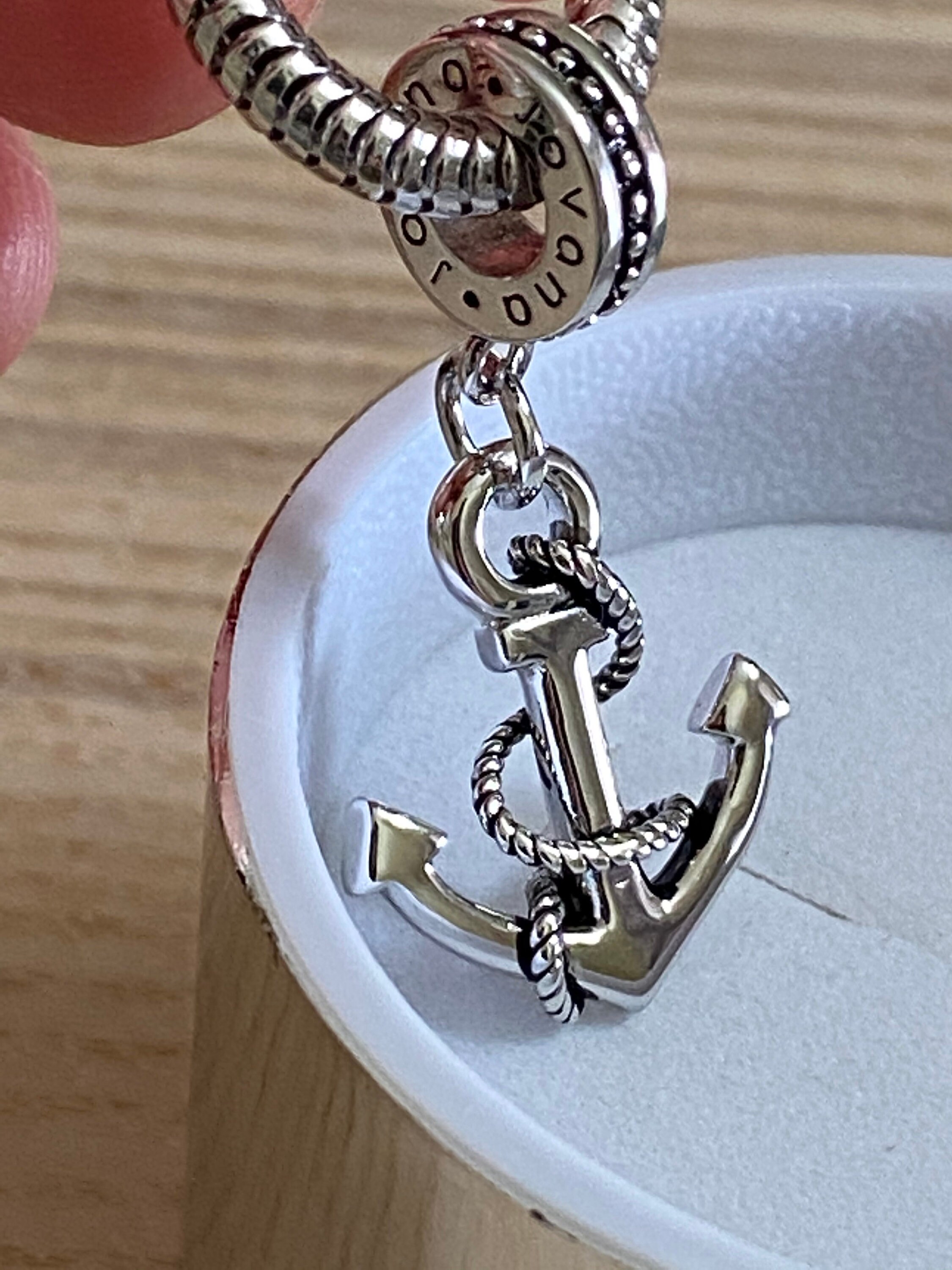 Sterling Silver Anchor Dangle Charm 