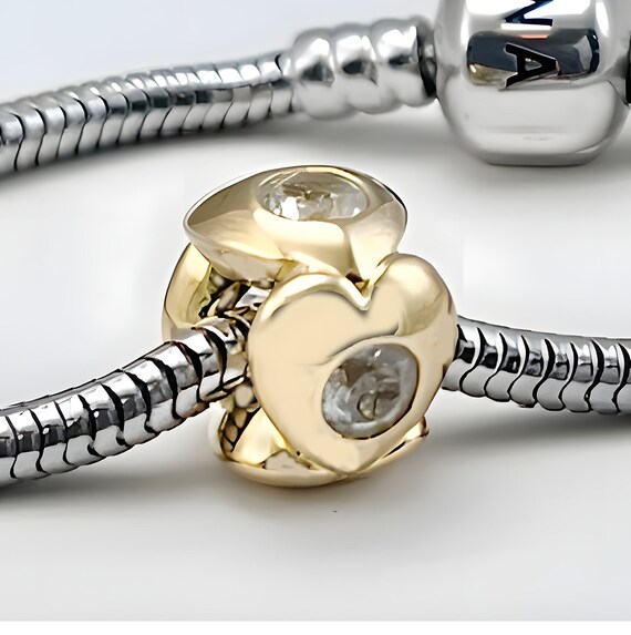 Gold heart pandora charm new arrivals