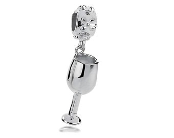 Charm für Pandora Sterling Silber Weinkelch Anhänger