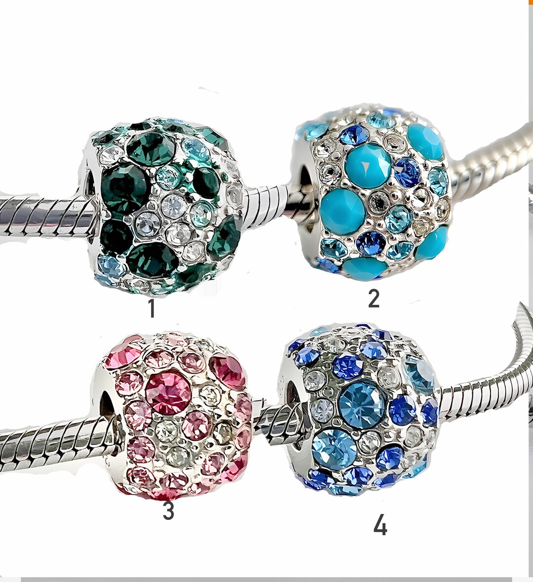 同梱値引済　Pandora turquoise pave charms Pandora Teal Pave Lights Charm in 925 Sterling Silver