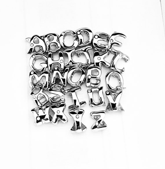 26 Letter Charms for Pandora 925 Sterling Silver With Clear