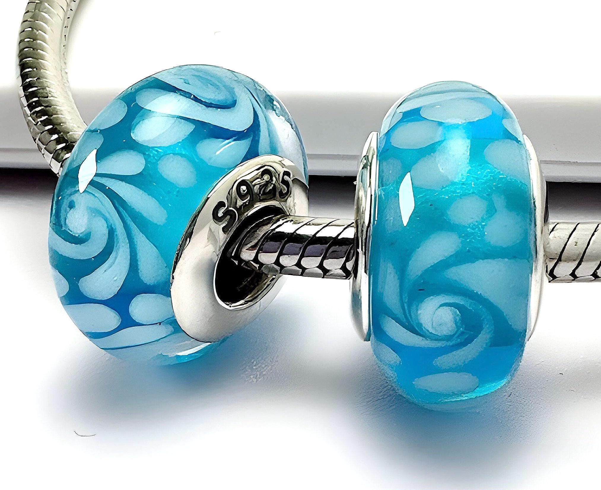 Blue Wave Charm Pandora Blue Swirls Charm New Pandora Blue Wave Charm