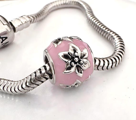 パンドラ用チャーム 925 スターリングシルバー ユリの花チャーム