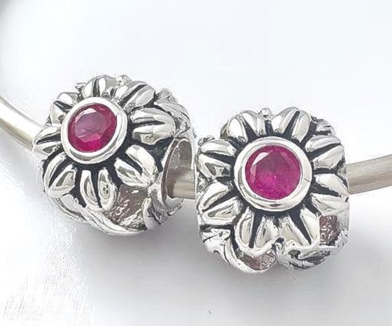 パンドラ用チャーム2個、925スターリングシルバー、デイジーチャーム