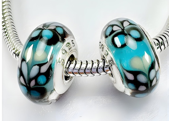 Charms for Pandora Blue Butterfly Murano 925 Sterling Silver