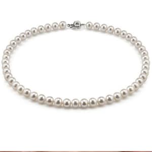 AA+ Grade with Certificate 6.5-7mm Sea pearl (saltwater pearl ) necklace, 17&quot;, 17.5”, 18&quot;, send with pearl necklace box