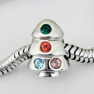 Charm for Pandora 925 Sterling Silver Christmas Tree charm Multi crystals