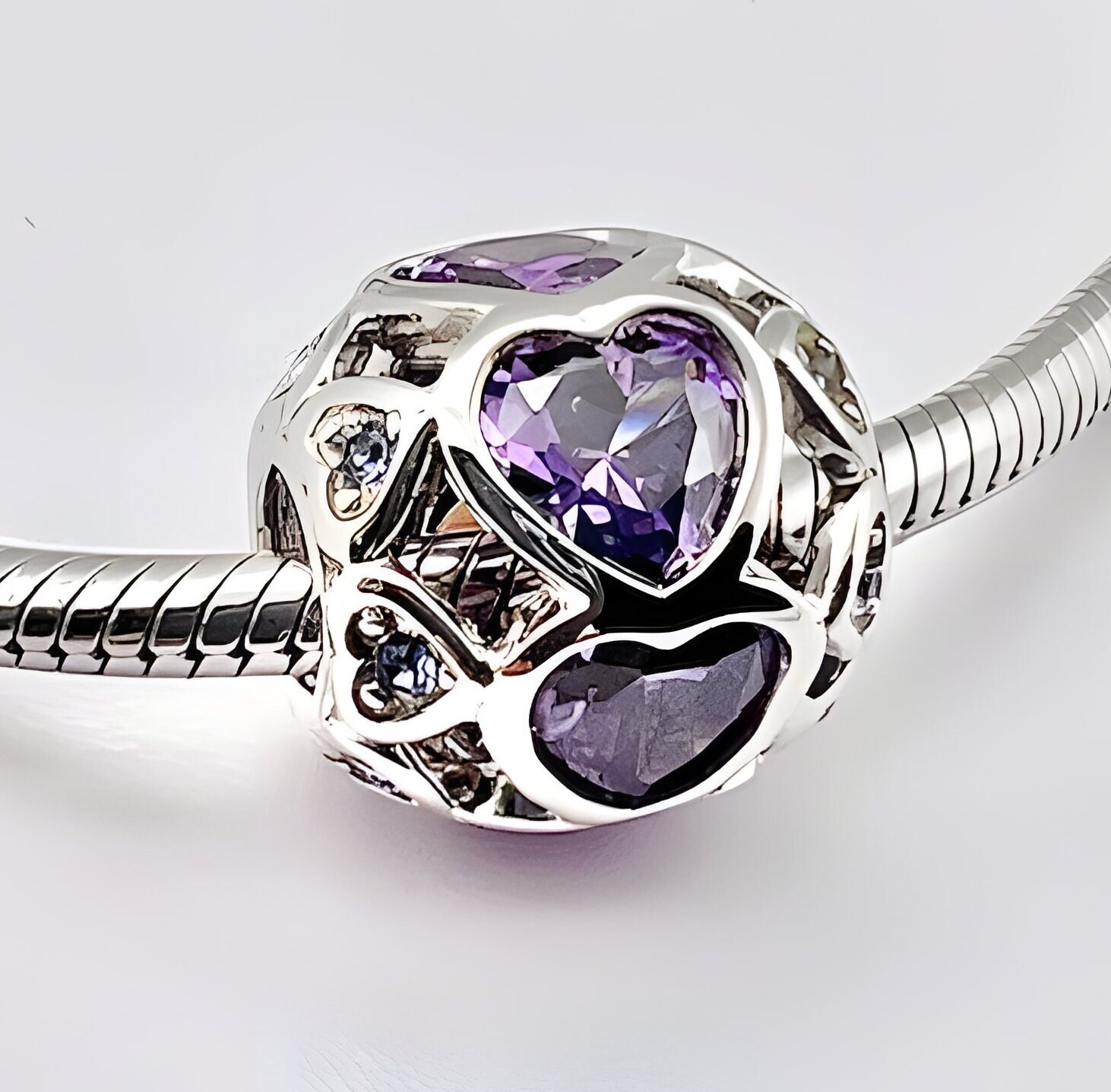 Pandora amethyst heart charm deals