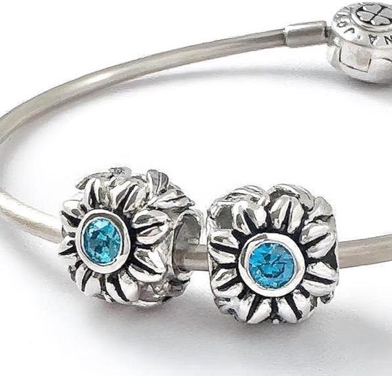 パンドラ用チャーム2個、925スターリングシルバー、デイジーチャーム