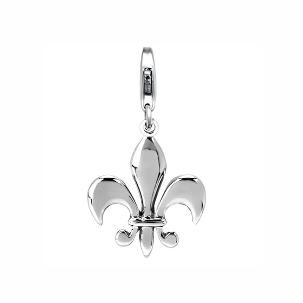 Charm for Links Bracelet 925 sterling silver Fleur-de-lis Charm with lobster Clasp