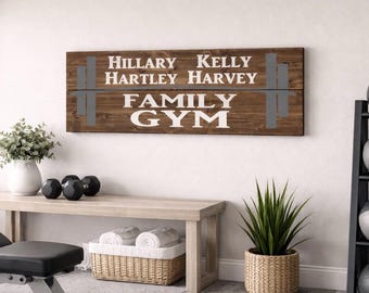 Home Gym Decor|Family Gym Sign|Workout Decor|Barbell Sign|Weight Room Decor|Personalized Gym Decor|Gym Decor|Workout Sign|Gym Sign|Barbell