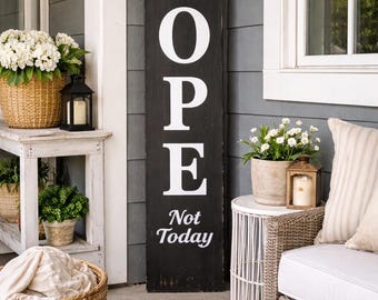 Nope Not Today Sign|No Soliciting|Nope Porch Sign|Go Away|Rustic Porch Sign|Gift for Him|Funny Dad Gift|Grandpa Gift|Unwelcome Porch Sign