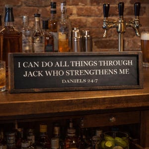 Funny Alcohol Sign|Jack Daniels Sign|Whiskey Sign|Funny Bar Decor|Man Cave Decor|Man Bar Decor|All Things Through Jack|Funny Fathers Day afbeelding 2