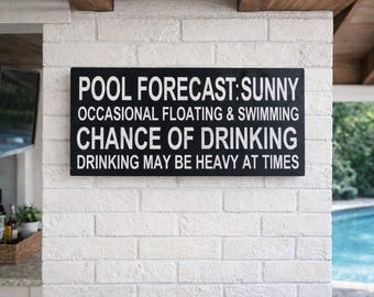 Pool Decor|Swimming Pool Decor|Pool Drinking Sign|Pool Party Gift|New Pool Owner Gift|Pool House Decor|Funny Pool Decor|Pool Alcohol Sign