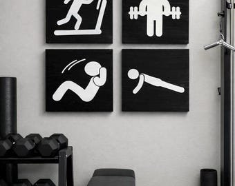 Workout Decor Set|Gym Decor|Workout Room Decor|Home Gym Decor|Weight Room Decor|Workout Decor|Exercise Room Decor|Weightlifting Sign