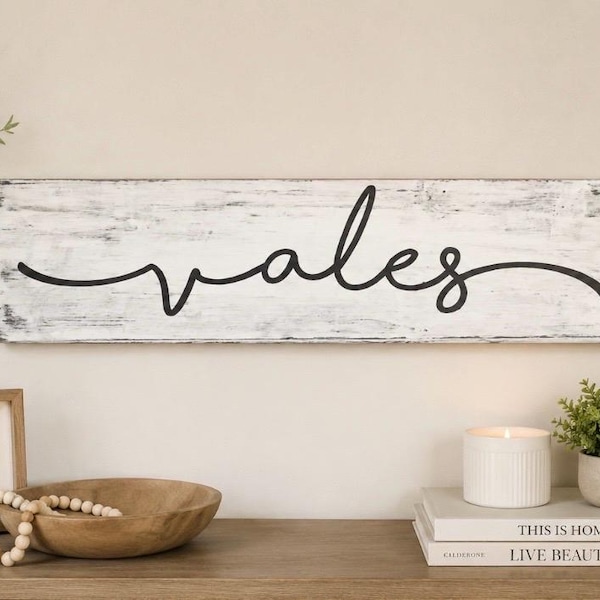 Personalized Last Name Sign|Farmhouse Last Name Sign|White/Black Last Name Sign|Personalized Family Sign|Above Door Sign|Rustic Name Sign