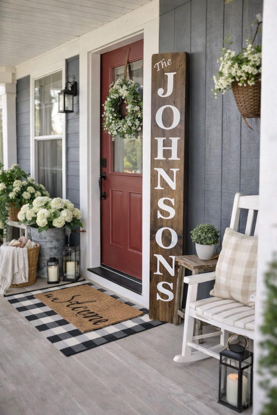 Family Name Sign|Veritcal Last Name Sign|Tall Last Name Sign|Larg Last Name Sign|Porch Last Name Sign|Rustic Porch Sign|Farmhouse Porch Sign