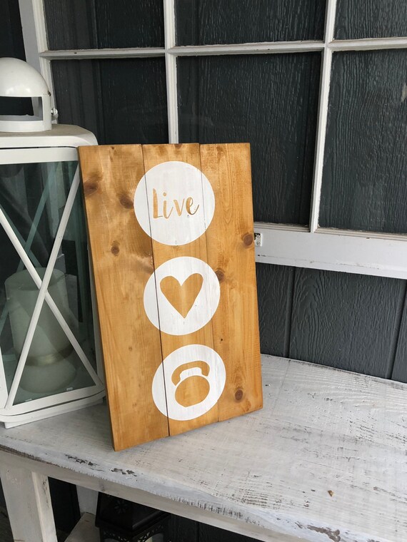 Live Love Kettlebelllive Love Barbellweight Room Decorhome Etsy