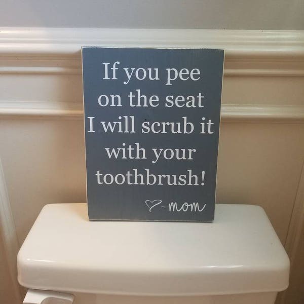 No Pee on Seat Sign Etsy