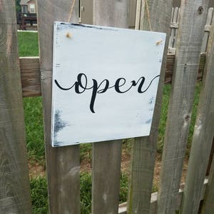 Open Closed Sign|Open Sign|Open Door Sign|Reversible Open Closed|Closed Sign|Black White Open Closed Sign|Rustic Open Closed Sign