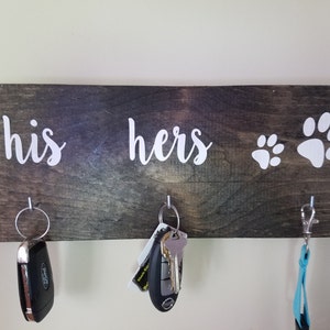 Dog Leash Holder|Key Hanger|Dog Leash and Key Holder|Funny Pet Decor|Key Leash|His Hers Dogs|Leash Key Hanger|Pet Lover Decor|Dog Owner Gift
