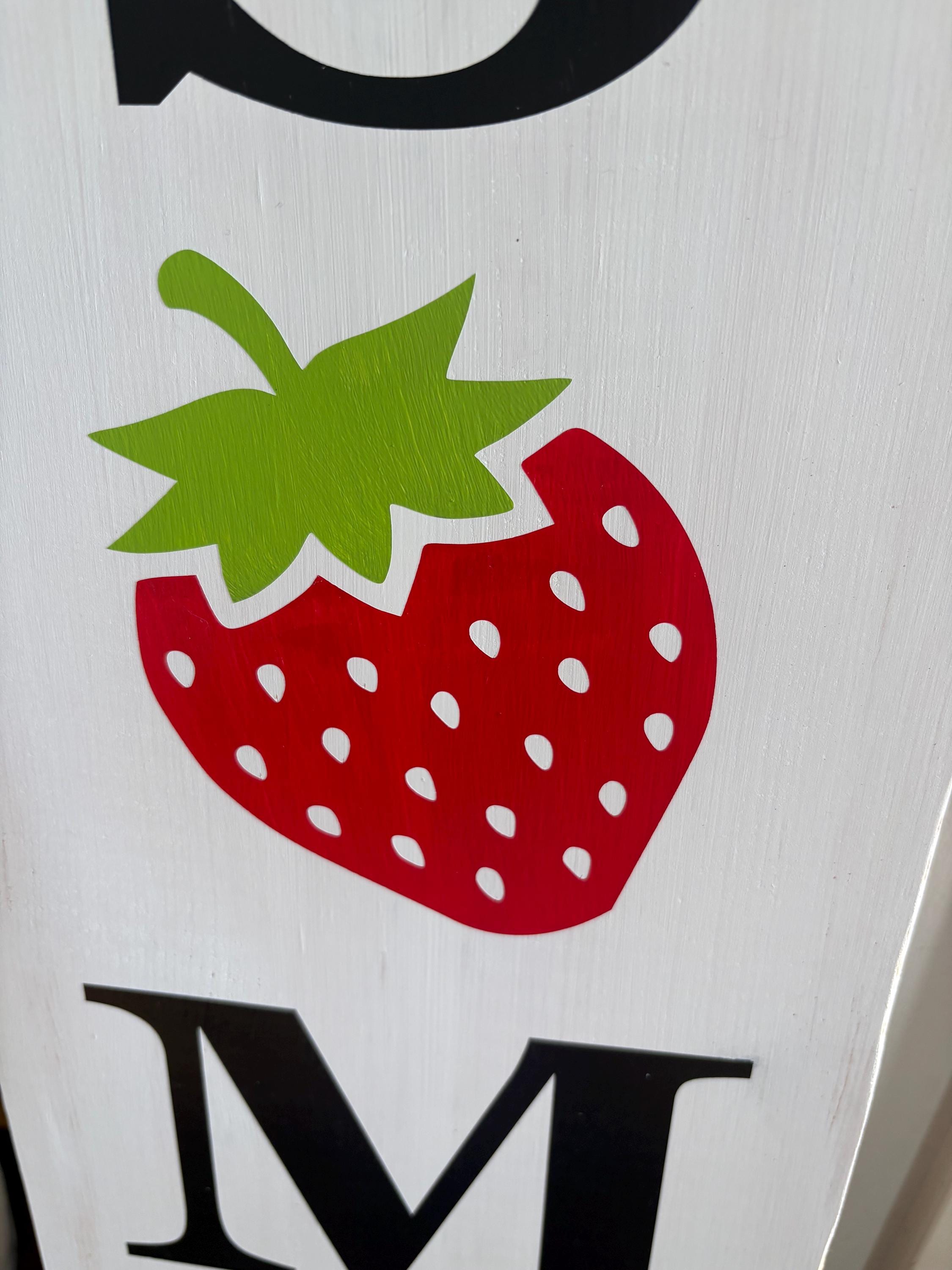 Rustic Strawberry Sign Sweet Summertime Strawberry Porch Sign, Rustic Farmhouse Summer Decor ...