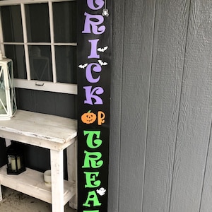 Trick Or Treat Sign|Tall Trick Or Treat Sign|Halloween Porch Decor|Outdoor Halloween Decor|Trick Or Treat Decor|Happy Halloween Sign|Fall