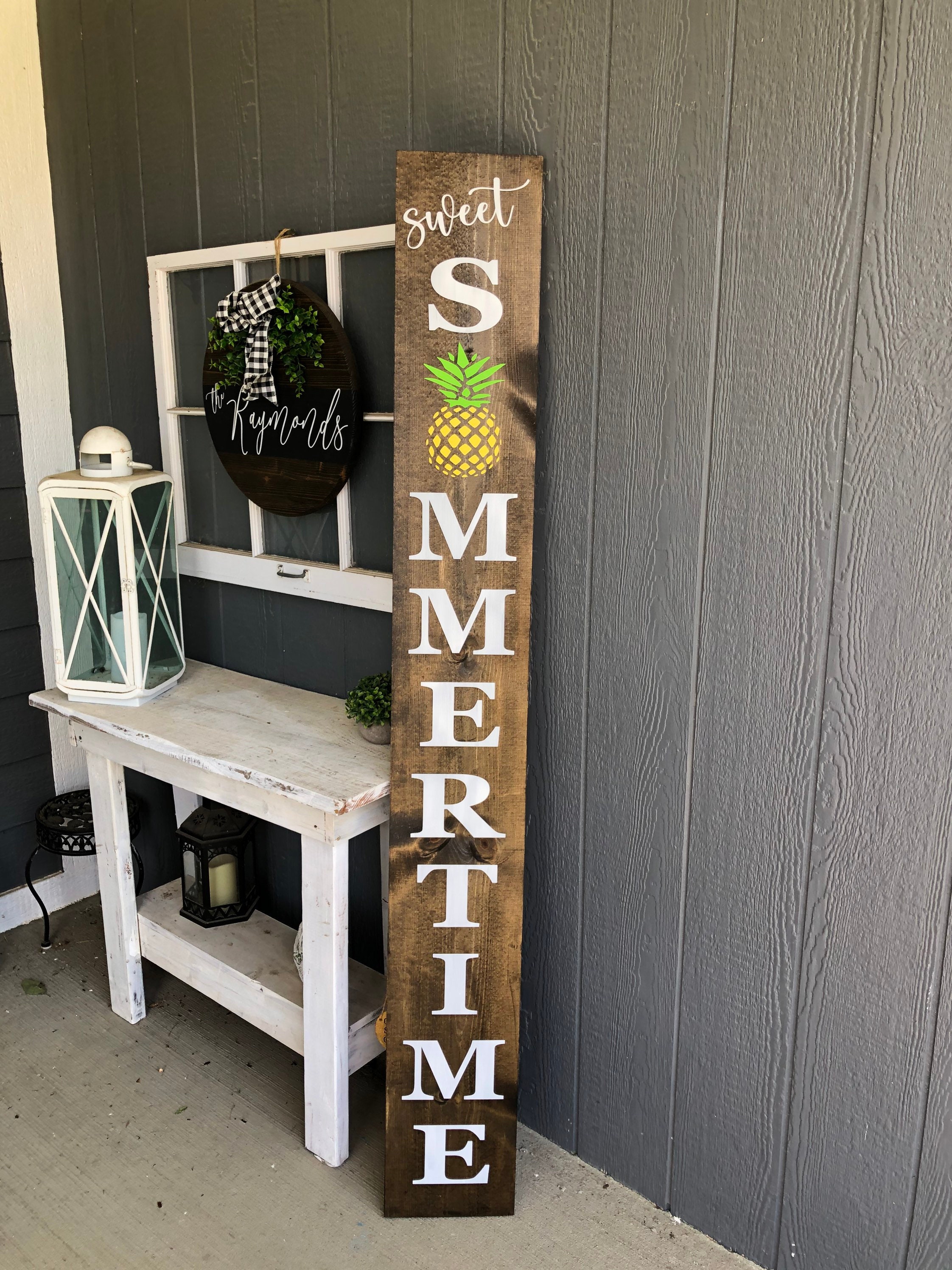 Pineapple Sweet Summertime Porch Signpineapple Porch Etsy