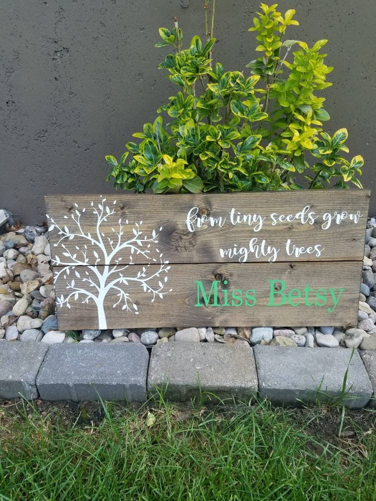From Tiny Seeds Grow Mighty Trees|teacher Gift|personalized Teacher ...