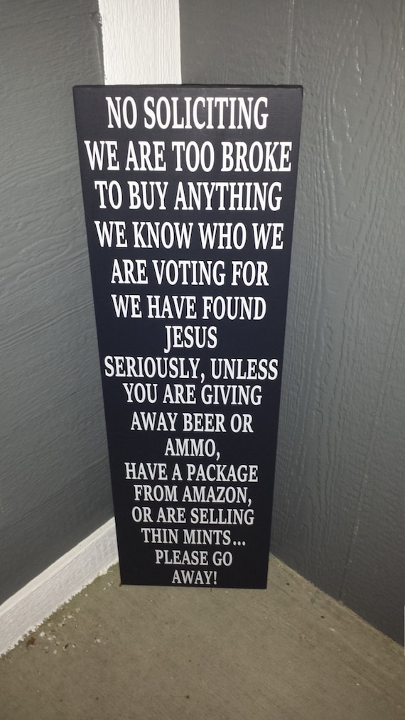 Vintage No Soliciting Sign - 8x12 Inch Aluminum, Dark Humor Door Sign For House, Yard & Front Door