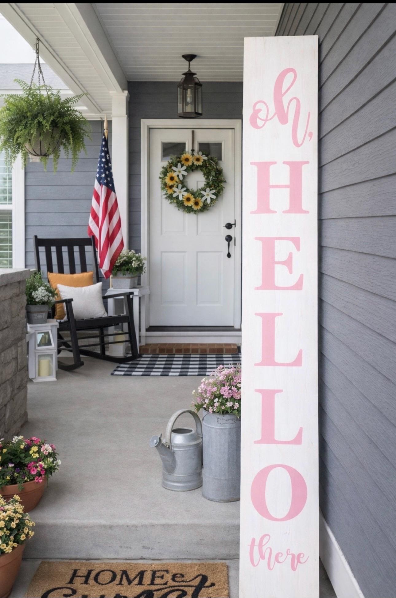 Oh Hello Sign|rustic Porch Decor|farmhouse Porch Decor|rustic Hello ...