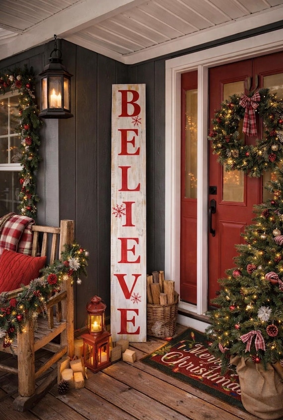 Believe Sign|Christmas Porch Decor|Rustic Christmas Porch Decor|Rustic Believe Sign|Tall Believe Sign|Outdoor Believe Sign|Believe Rustic