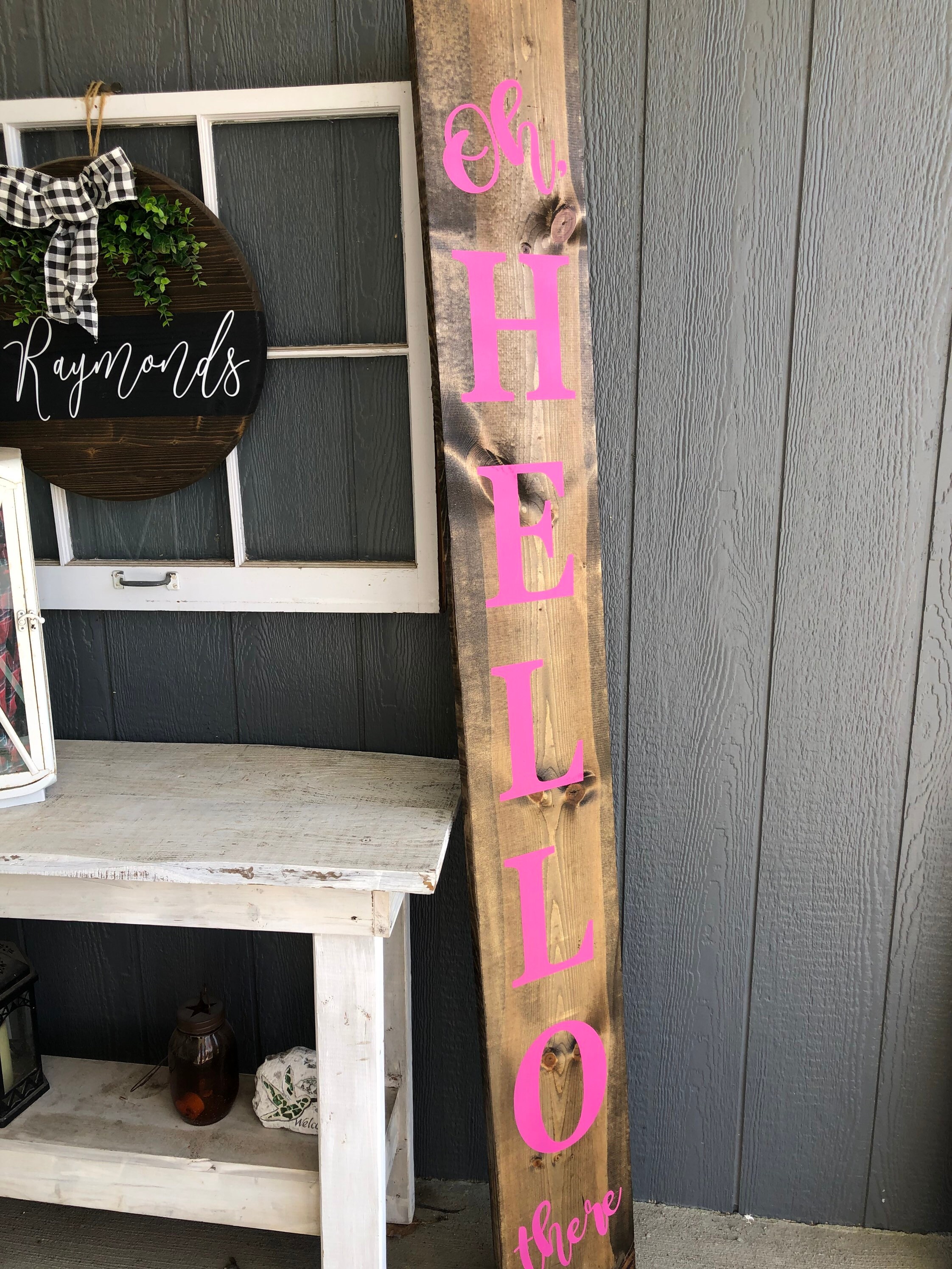 Oh Hello Sign|rustic Porch Decor|farmhouse Porch Decor|rustic Hello ...
