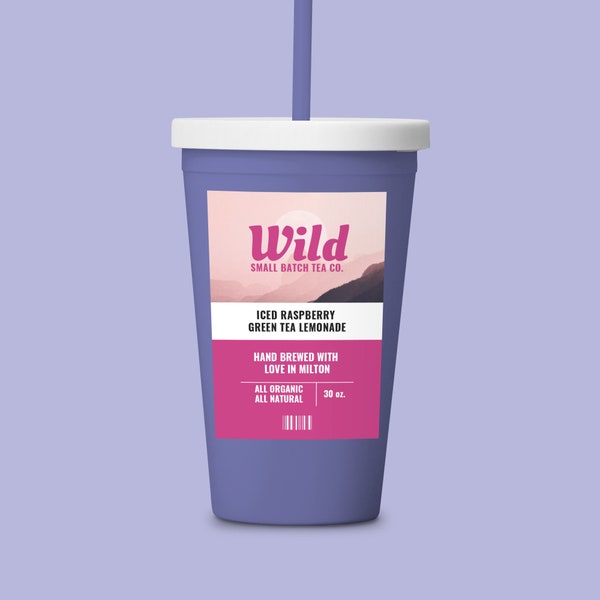 Tumbler Label - Iced Coffee Iced Tea Label - Party Favour - Homemade Fun DIY Gift - Canva MS Word Editable Drink Tumbler Label - Wild