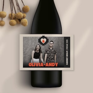 Custom Wedding Wine Labels: Personalized Bottle Favor (Digital Download)