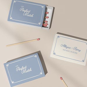 Matchbox Wedding Favor Template | Canva Editable Printable | Custom Matches | Sweet Favor For Guests | Do It Yourself Wedding Must Haves