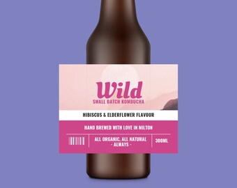 Bottle Label - Editable Beer Label Template - Custom Beer Label - Homemade Labels - DIY Kombucha Packaging - Home Made Budget Gift - Wild