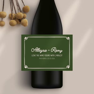 Custom Wedding Wine Label Design: Personalized Favor (Digital File)