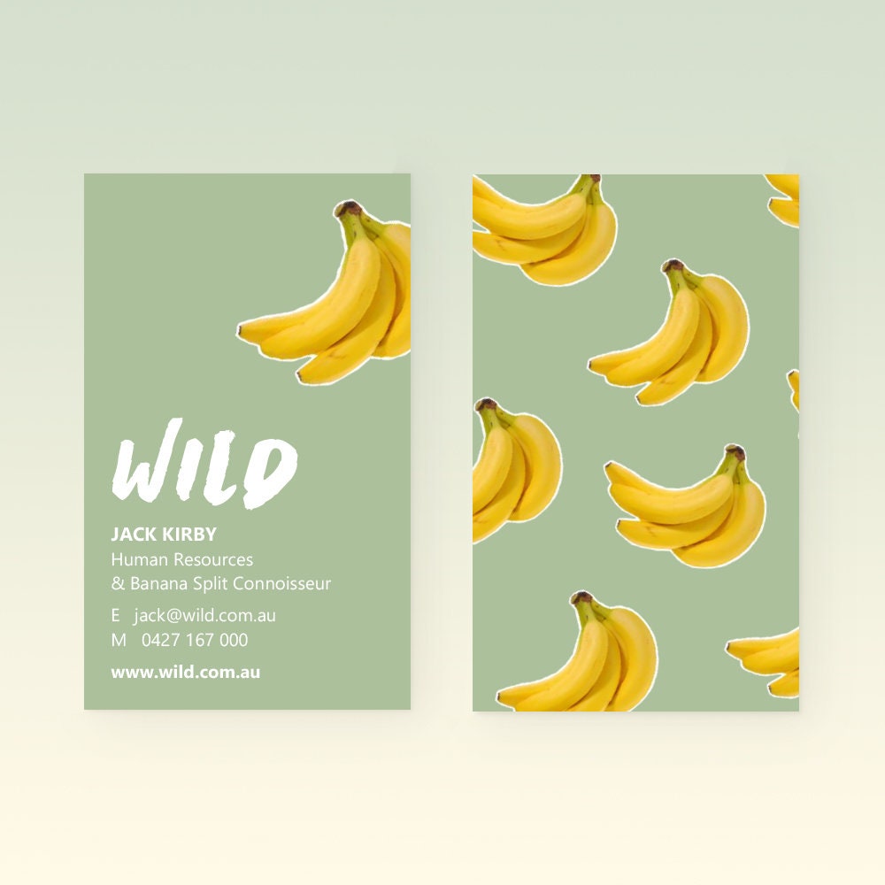 Business Cards 90x55mm Banana Print Pattern Customisable - Etsy UK