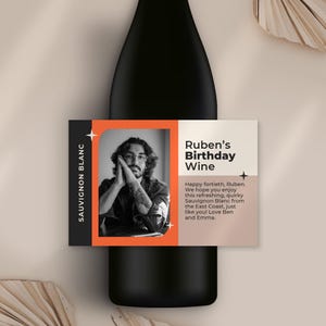 Personalized Photo Wine Label: Birthday Gift, Godfather Proposal (Digital File)