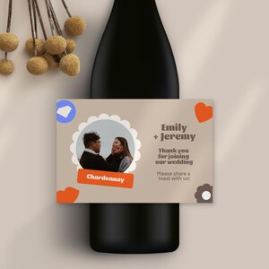 Custom Photo Wedding Wine Label Template (Digital Download)