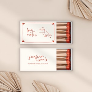 Custom Wedding Matchbox Favor | Personalized Wedding Guest Gift | Matchbook Favor | Matchbox Canva Template | Wedding Keepsake Sweet Favor