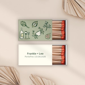 Custom Wedding Matchbox | Unique Guest Favor | Hand Drawn Matchbox | Custom Matchbox Favors | Customisable Match Box | Wedding Keepsake