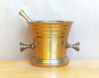 Brass Pestle and Mortar - Old Pharmacy Tools - Housewarming Present - Unique Birthday Gift - Wiccan Altar Decor - Stage Prop - Eco Friendly