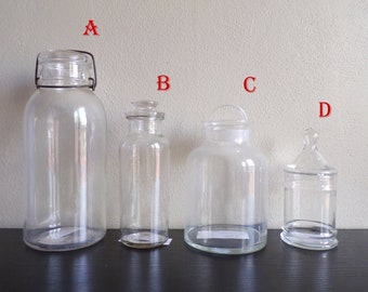 Vintage Clear Glass Apothecary Jar: Kitchen Storage Container