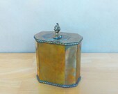 Vintage Knights Helmet Brass Box - Brass Hinged Caddy - Card Holder - Tobacco Keeper - Tea Caddy - Coin Bank - Steampunk Brass Container