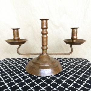 Large Copper Candelabra - Chic Candlestick Holder - Vintage Home Decor - American Cottagecore - Candle Lover Present - Unique Birthday Gift