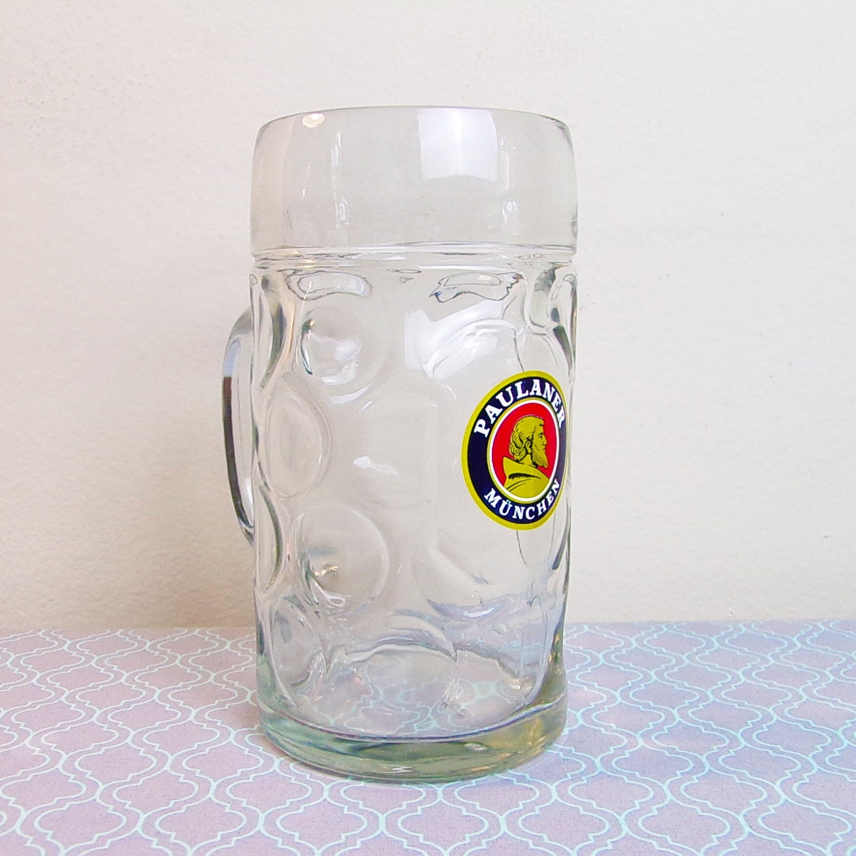 Clear Glass Beer Mug Paulaner Munchen Rastal Glassware Home Bar