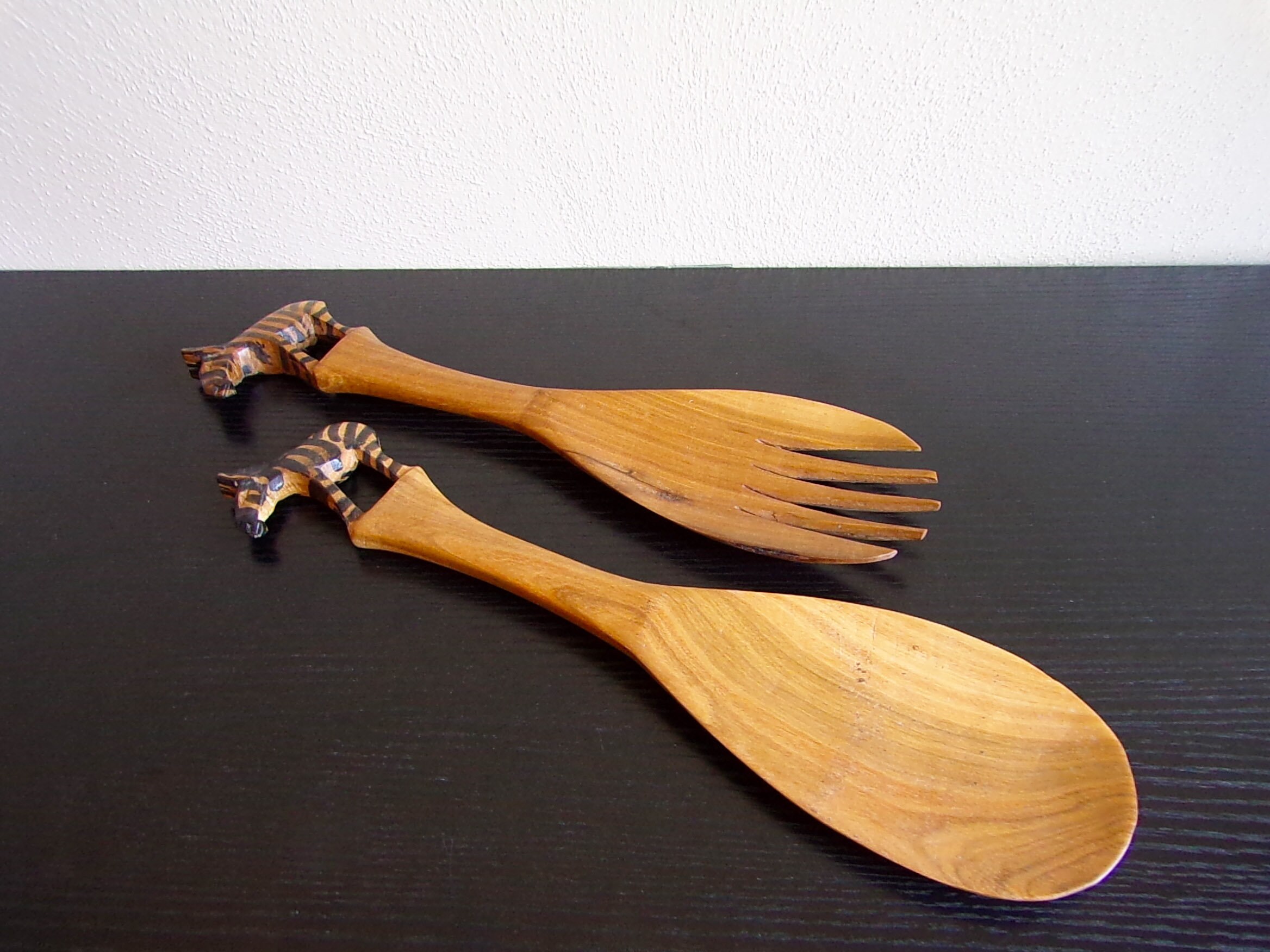 Wooden Fork and Spoon Zebra Figure Ornamental Utensils Etsy