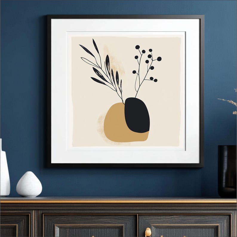 Floral Art Print Art, Minimalistic, Printed Wall Art, Trendy Home Décor